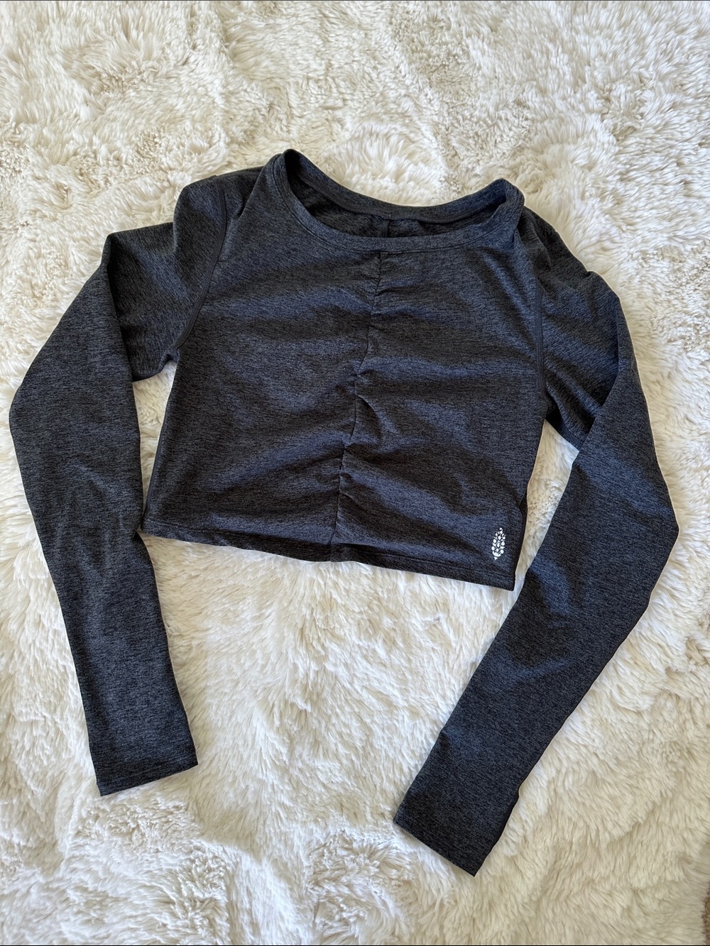 Free People Movement Swerve Long Sleeve Ruched Crop Top